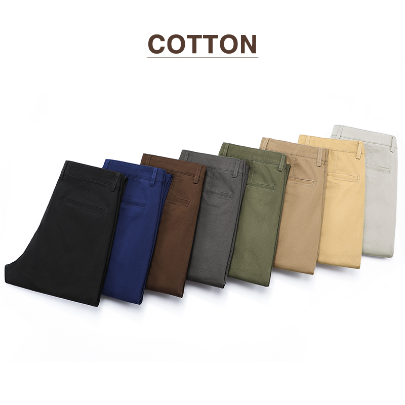 Chino Pants Men - High Quality Spring Summer 97%Cotton Men's