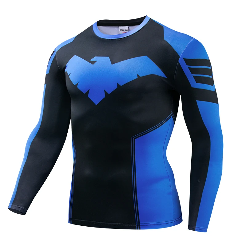 Mens Fashion Summer - Compression T-Shirts Sportswear Gym Rash Guard