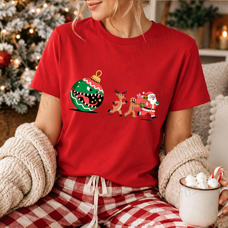 Men'S Fashion Xmas Party - Women Christmas T‑Shirt Xmas Monster Santa