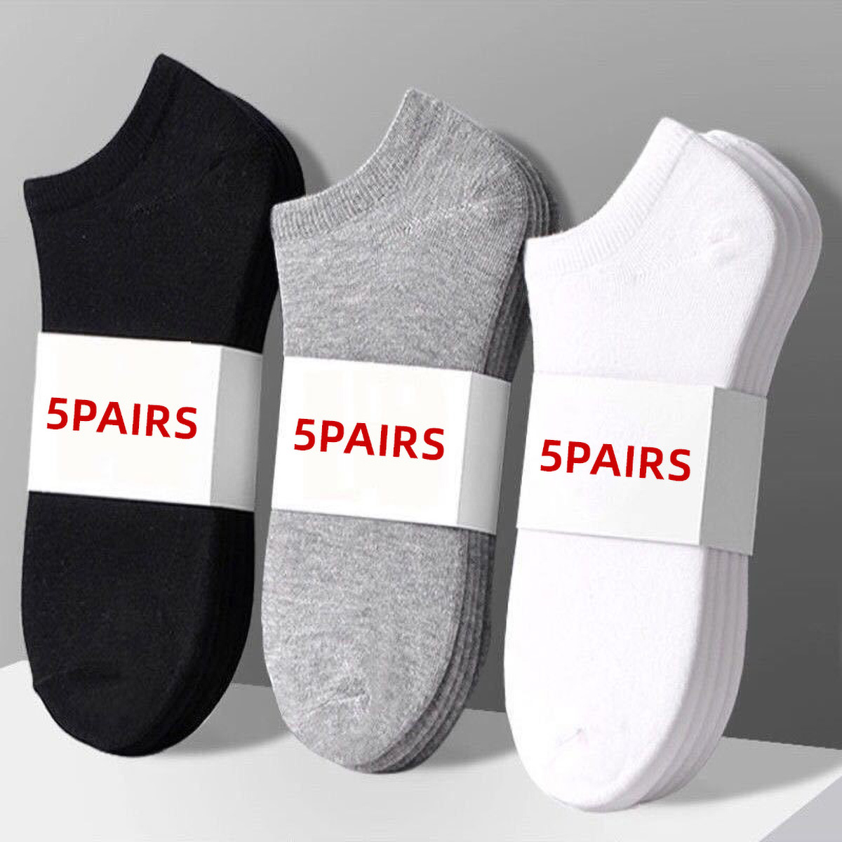 5 Pairs Unisex Casual Plain Co - Socks Ankle Men ulasan dan harga