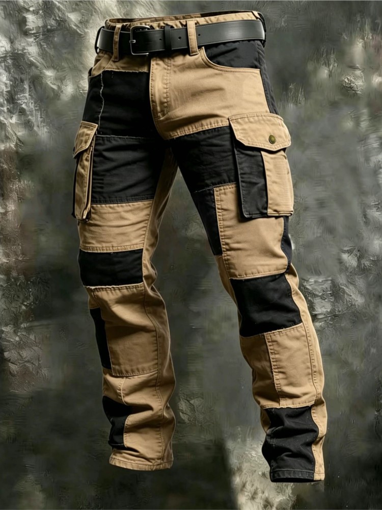 Cotton Men Cargo Pants Khaki C - Mens Fashion Cargo Pants ulasan dan harga