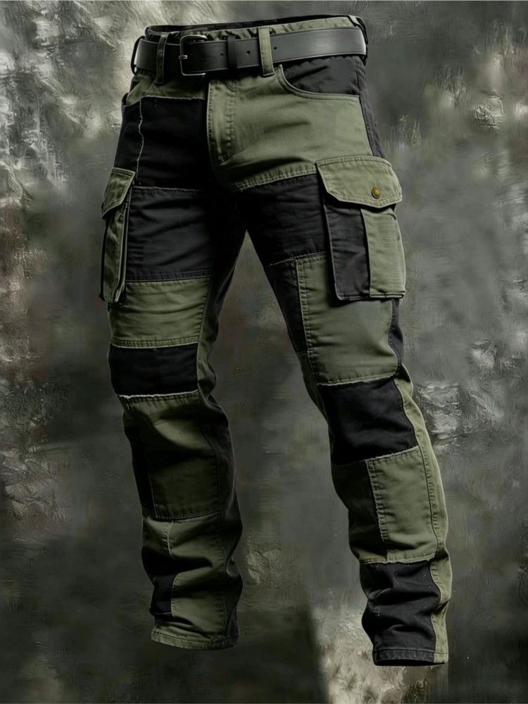 Cotton Men Cargo Pants Khaki C - Mens Fashion Cargo Pants ulasan dan harga