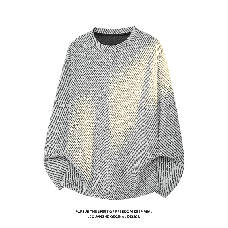 Men Diagonal Stripe Textured L - Mens Fashion Summer ulasan dan harga