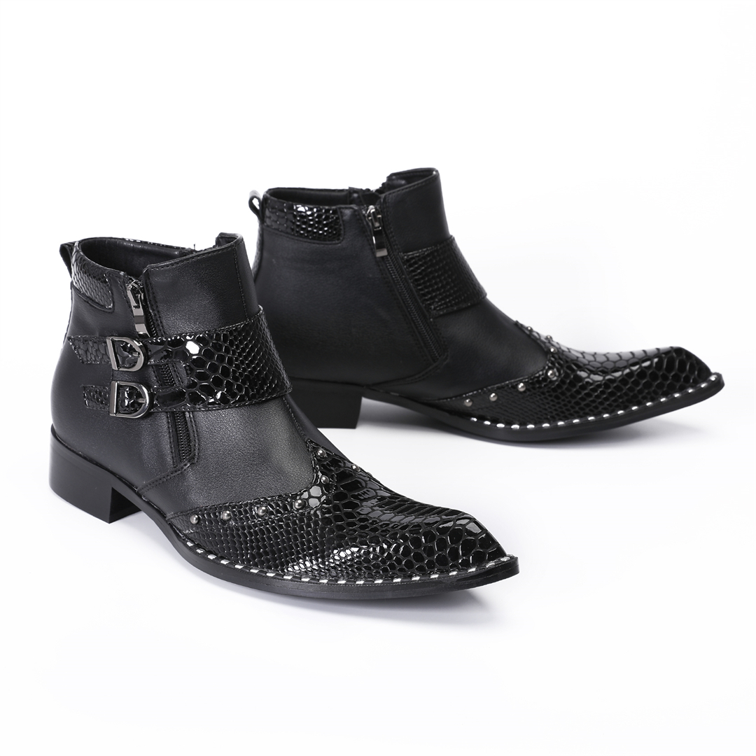 fashion rivets pointed toe men - Mens Fashion Dress Shoes ulasan dan harga