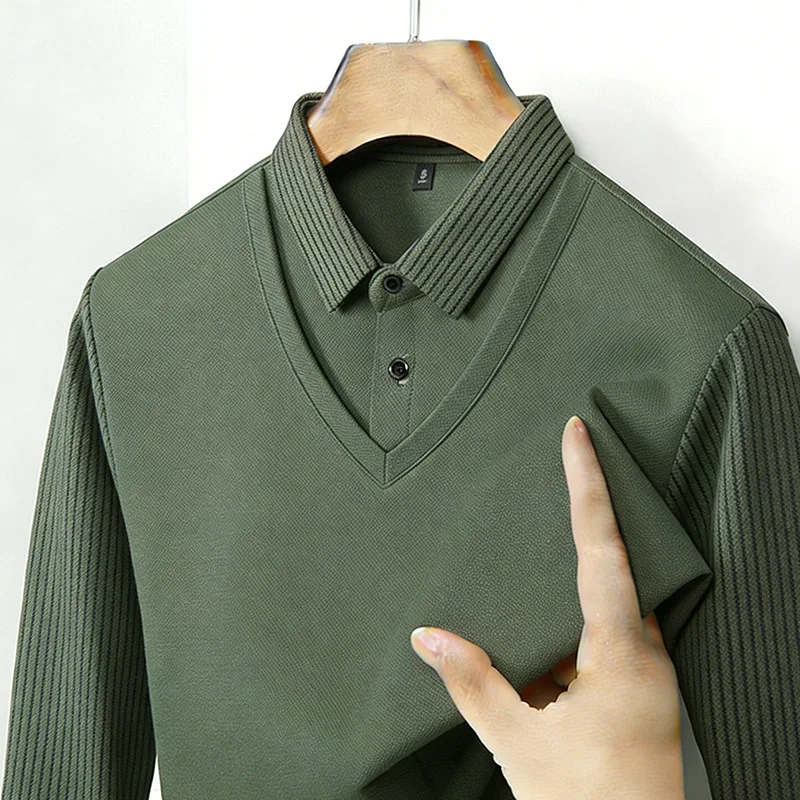 Men's Fake Two Piece Shirt Col - Men'S Fashion Outfits ulasan dan harga