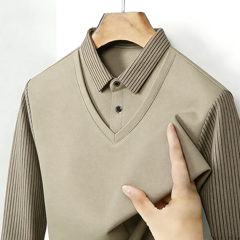 Men's Fake Two Piece Shirt Col - Men'S Fashion Outfits ulasan dan harga