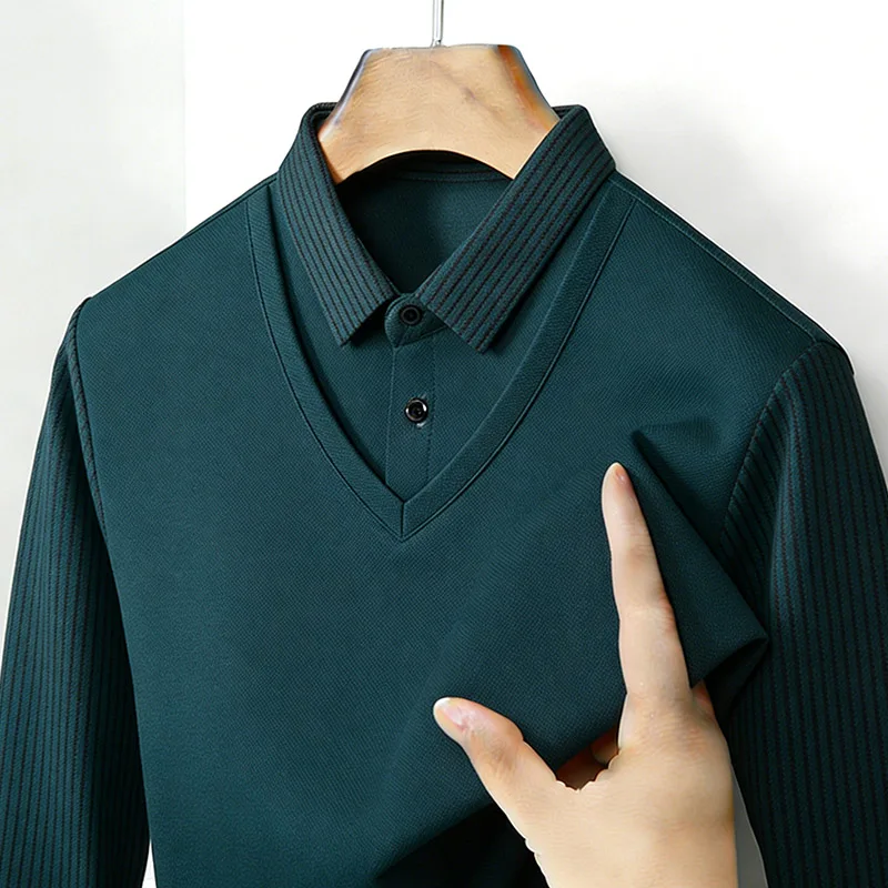 Men's Fake Two Piece Shirt Col - Men'S Fashion Outfits ulasan dan harga