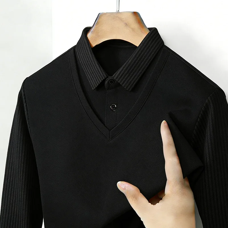 Men's Fake Two Piece Shirt Col - Men'S Fashion Outfits ulasan dan harga