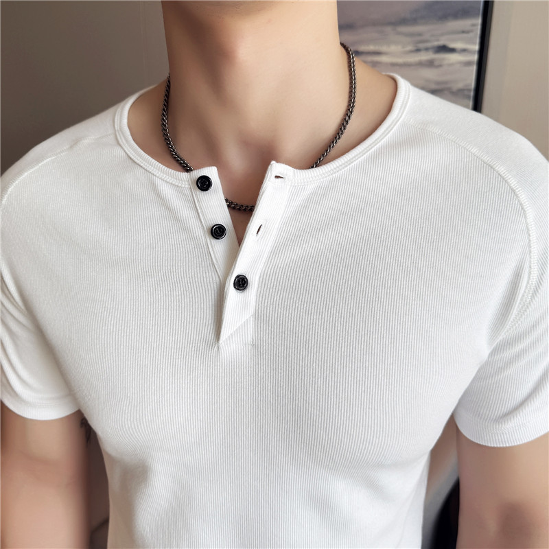 Men's Slim Fit Henley T-Shirt  - Muscle Tee Workout ulasan dan harga