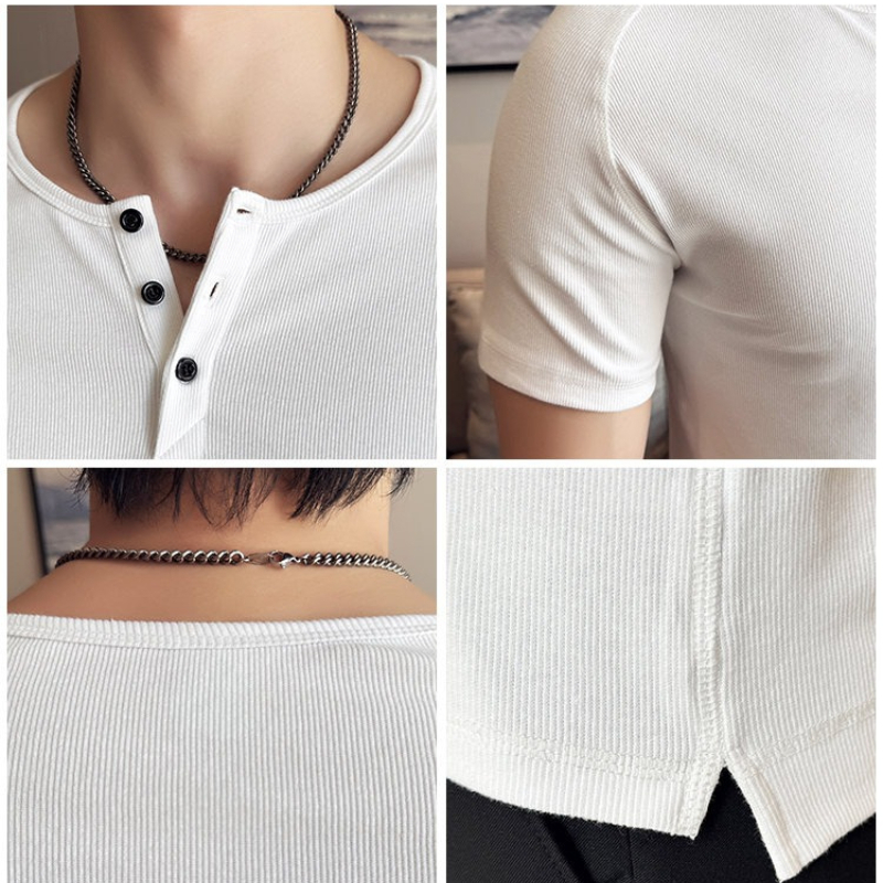 Men's Slim Fit Henley T-Shirt  - Muscle Tee Workout ulasan dan harga