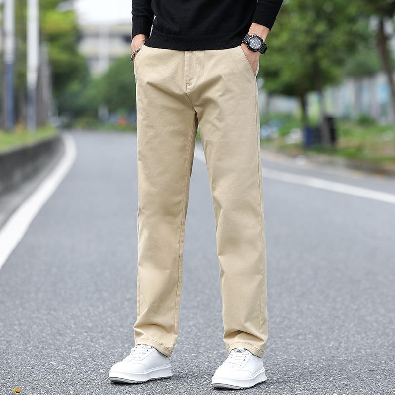 Mens Mid Waist Straight Leg Li - Chino Pants Men ulasan dan harga