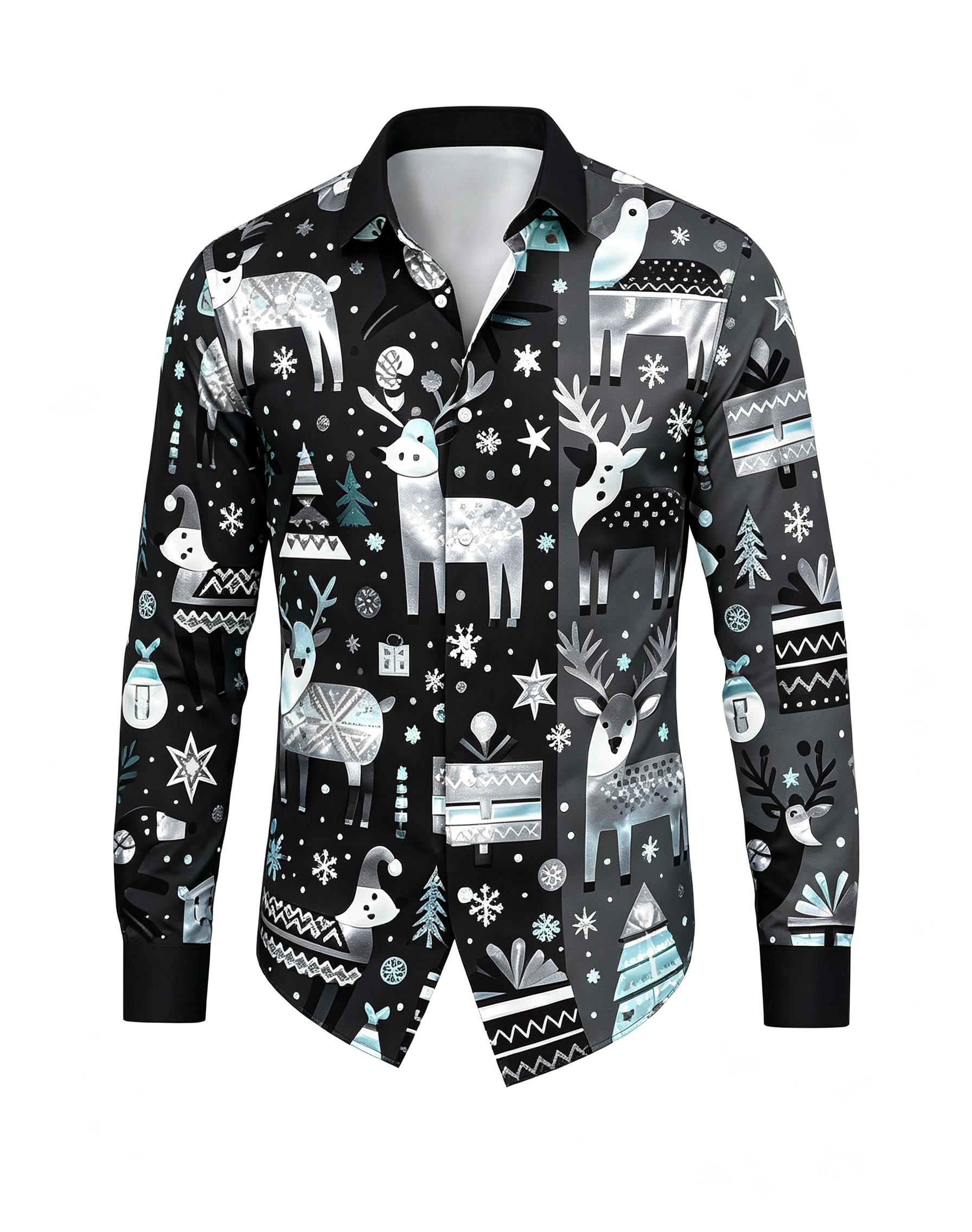 Mens Festive Xmas Shirt, Turqu - Men'S Fashion Xmas Party ulasan dan harga