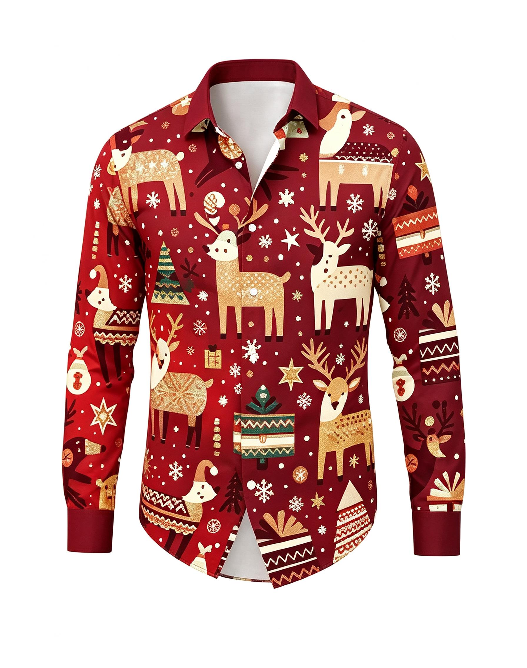 Mens Festive Xmas Shirt, Turqu - Men'S Fashion Xmas Party ulasan dan harga