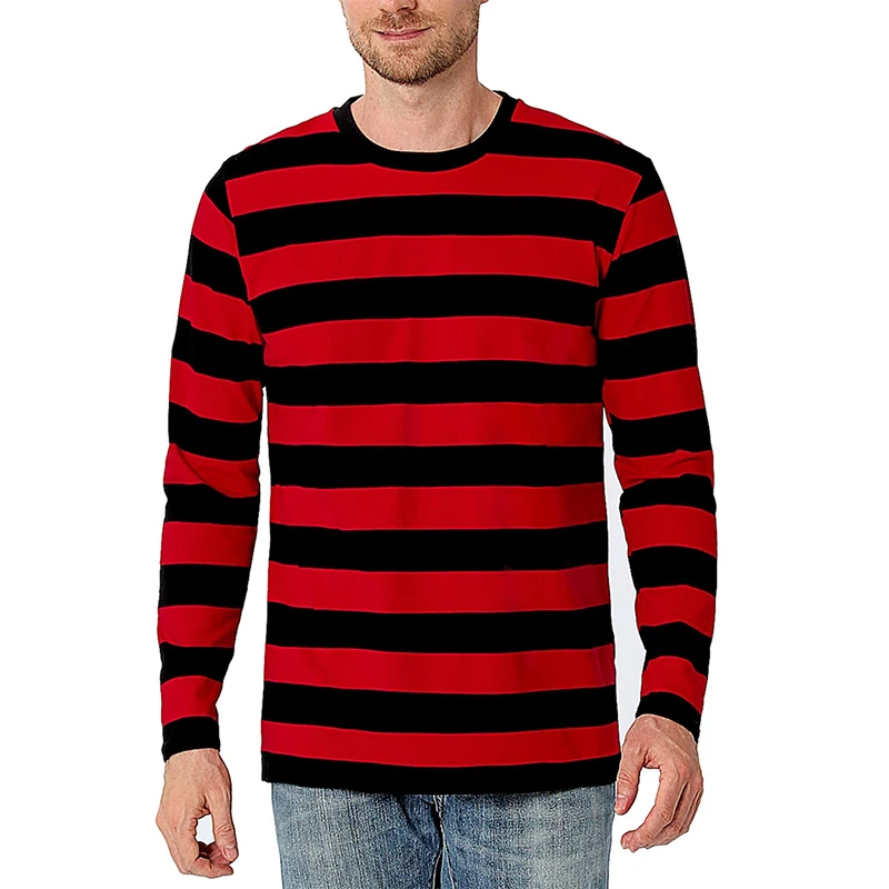 Contrast Stripe 3D Print Men L - Men'S Fashion Outfits ulasan dan harga
