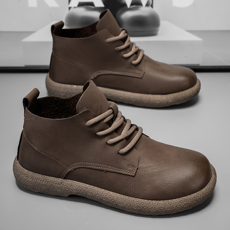 Men Ankle Boots Brown Short Bo - Men'S Fashion Footwear ulasan dan harga