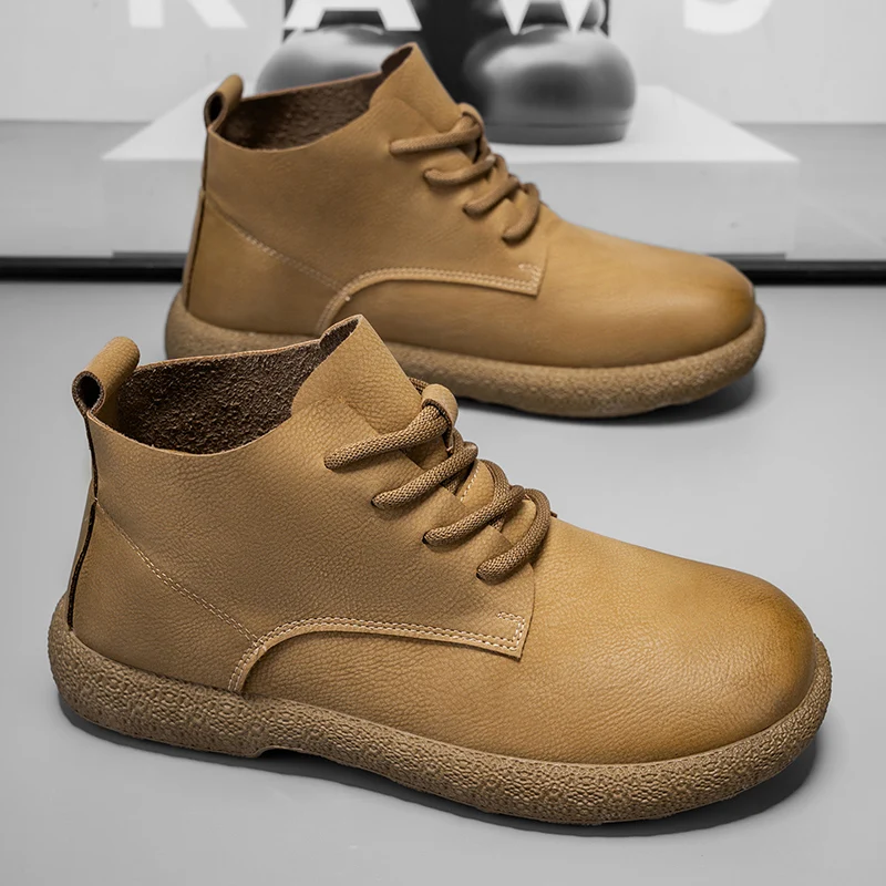 Men Ankle Boots Brown Short Bo - Men'S Fashion Footwear ulasan dan harga