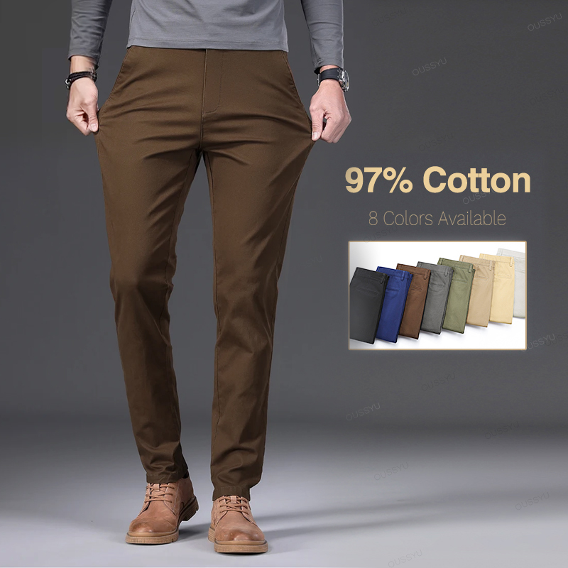 High Quality Spring Summer 97% - Chino Pants Men ulasan dan harga