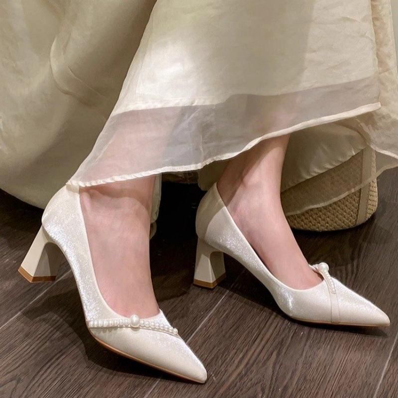 Elegant Pearl Embellished Poin - Mens Fashion Dress Shoes ulasan dan harga