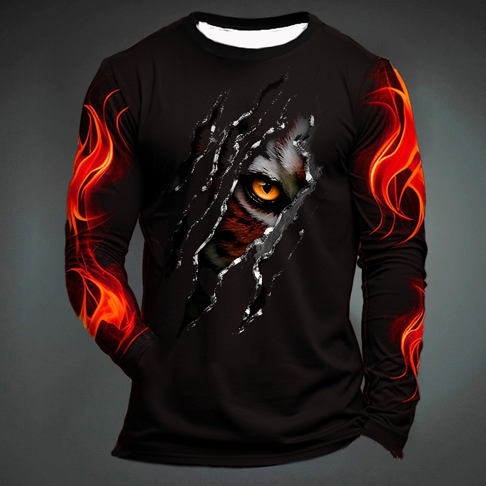 Funny Tiger Print T Shirt For  - Men'S Fashion Outfits ulasan dan harga