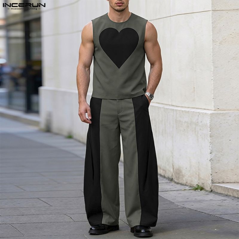 INCERUN Men's Sets Patchwork C - Mens Fashion Summer ulasan dan harga