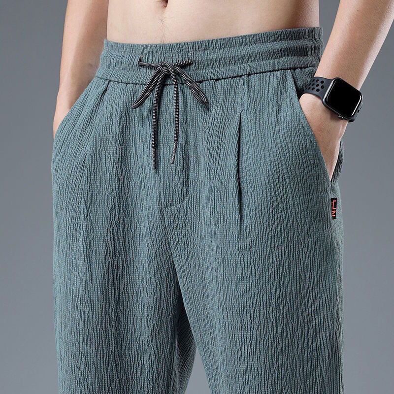 Summer Ice Silk Man Jogger Lin - Chino Pants Men ulasan dan harga