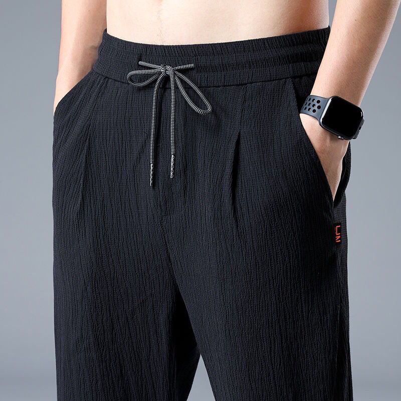 Summer Ice Silk Man Jogger Lin - Chino Pants Men ulasan dan harga