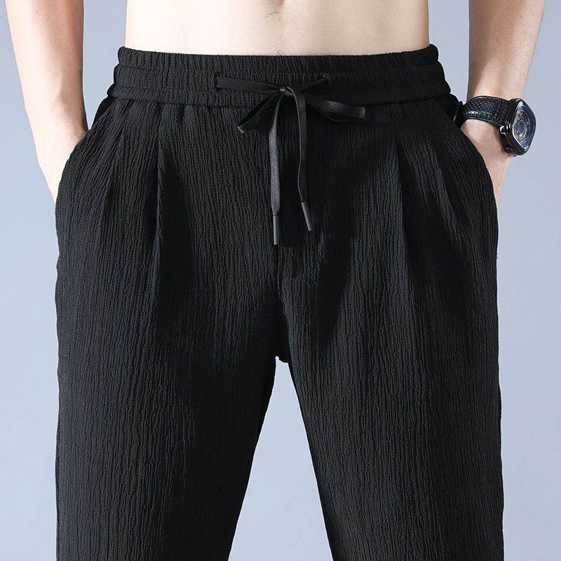 Summer Ice Silk Man Jogger Lin - Chino Pants Men ulasan dan harga