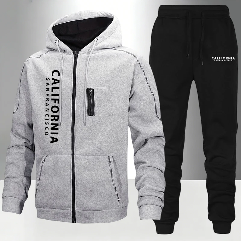 Men's Tracksuit Casual Hoodie  - Mens Fashion Zip Up ulasan dan harga