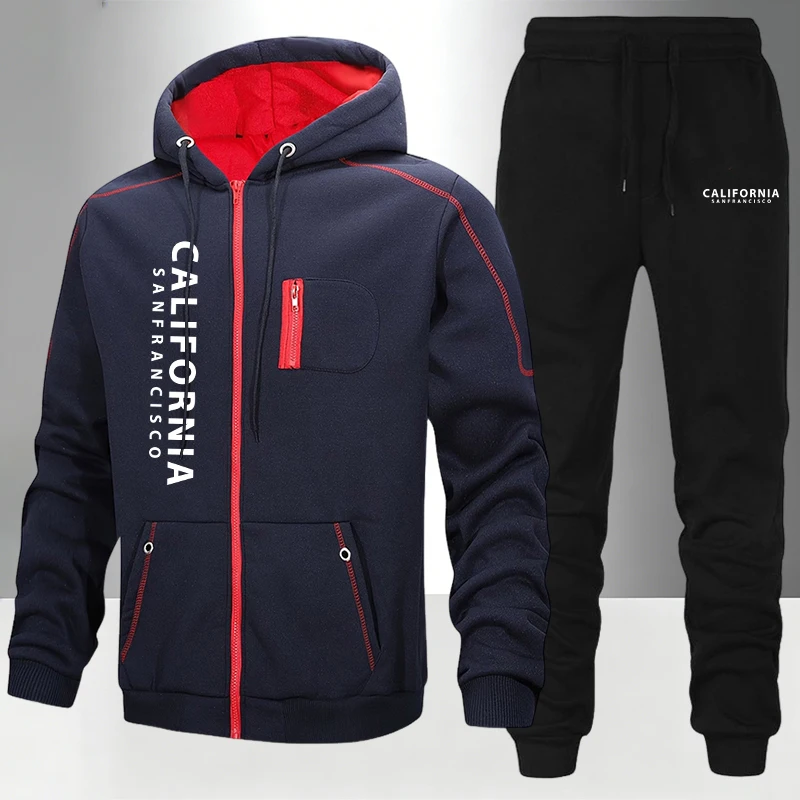 Men's Tracksuit Casual Hoodie  - Mens Fashion Zip Up ulasan dan harga