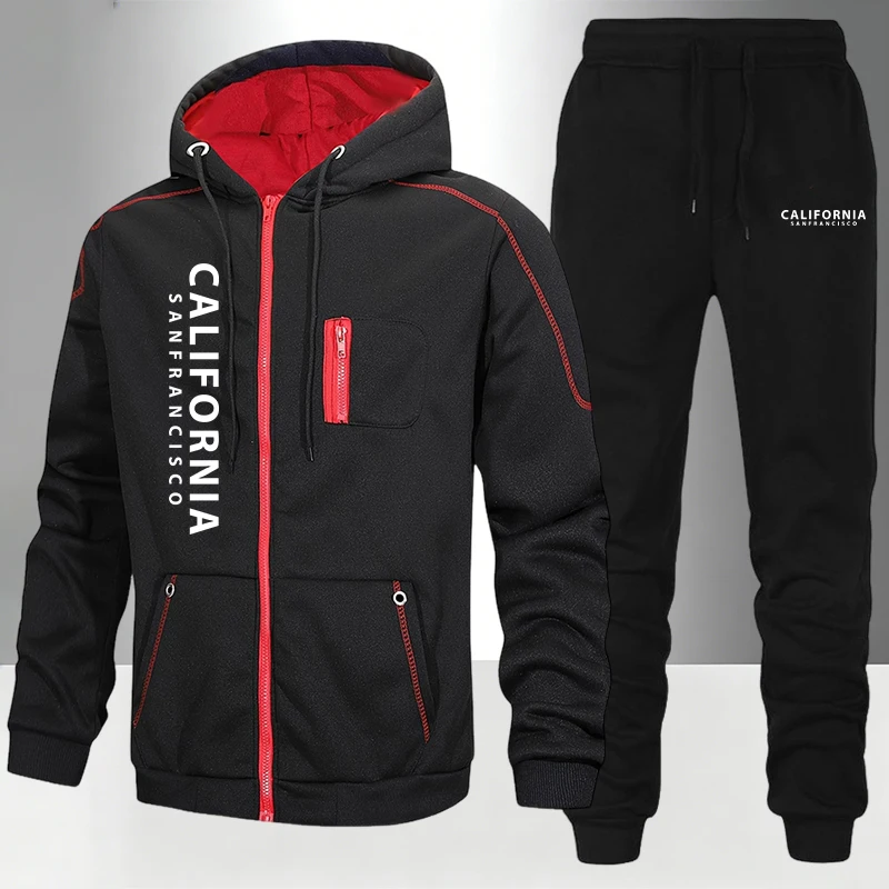 Men's Tracksuit Casual Hoodie  - Mens Fashion Zip Up ulasan dan harga
