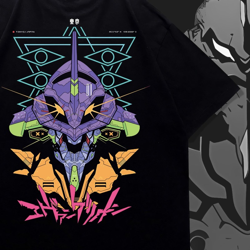 Anime Mecha Double Sided Print - Graphic Tee Oversized ulasan dan harga
