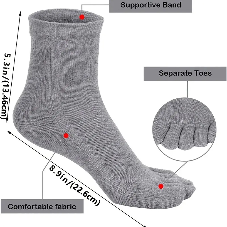 1/5/12 Pairs Unisex Cotton Toe - Socks Ankle Men ulasan dan harga